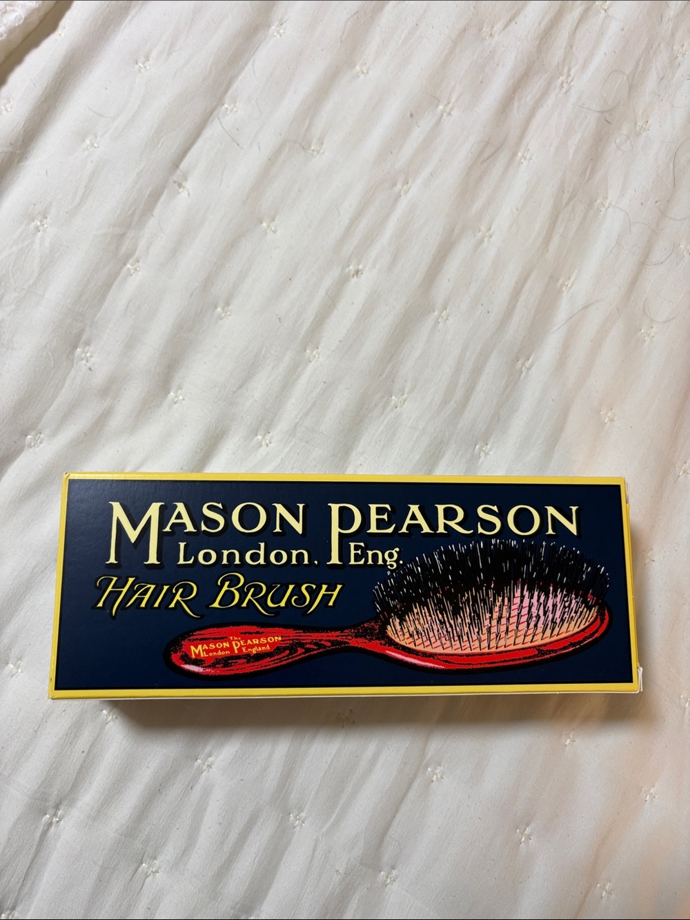 Mason Pearson BOX ONLY Navy and Yellow Hair Brush Box - Classic London